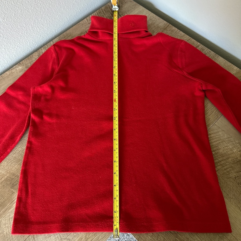 SOLD on depop LAUREN Ralph Lauren Red Turtleneck Sweater 100% cotton size S - Picture 5 of 6